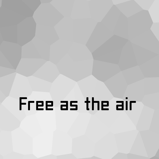 a grey background a bit like clouds if they were sharper. text reads free as the air